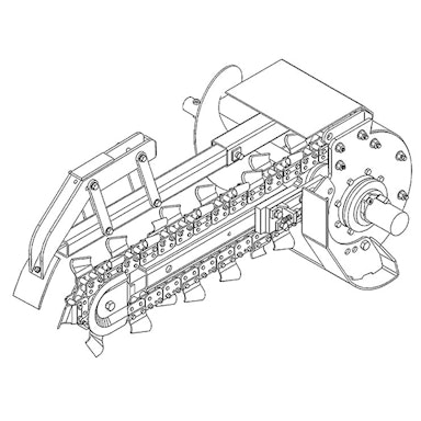 Trencher 30 In Digging Depth With 70 30 Combo Teeth 10 16 Gpm Morbark Products